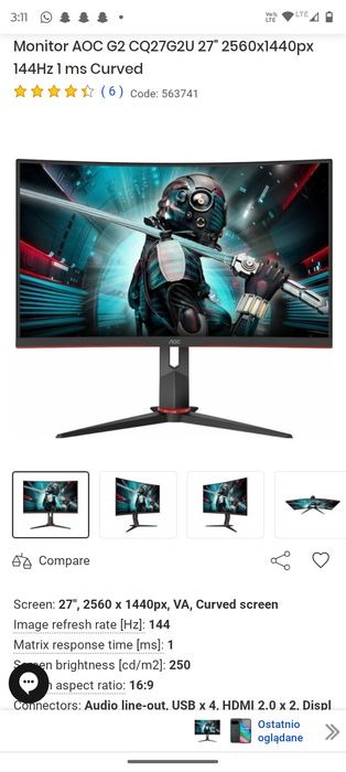 AOC G-Line 2nd Gen Gaming Monitor