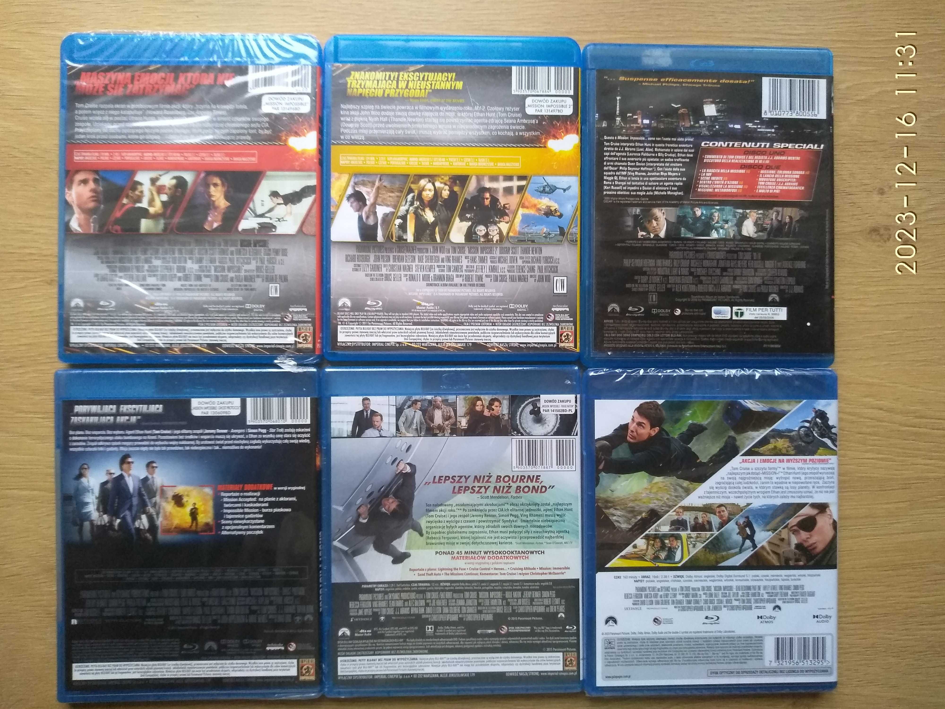 Mission impossible 1-7 blu ray polskie napisy i lektor wysyłka gratis