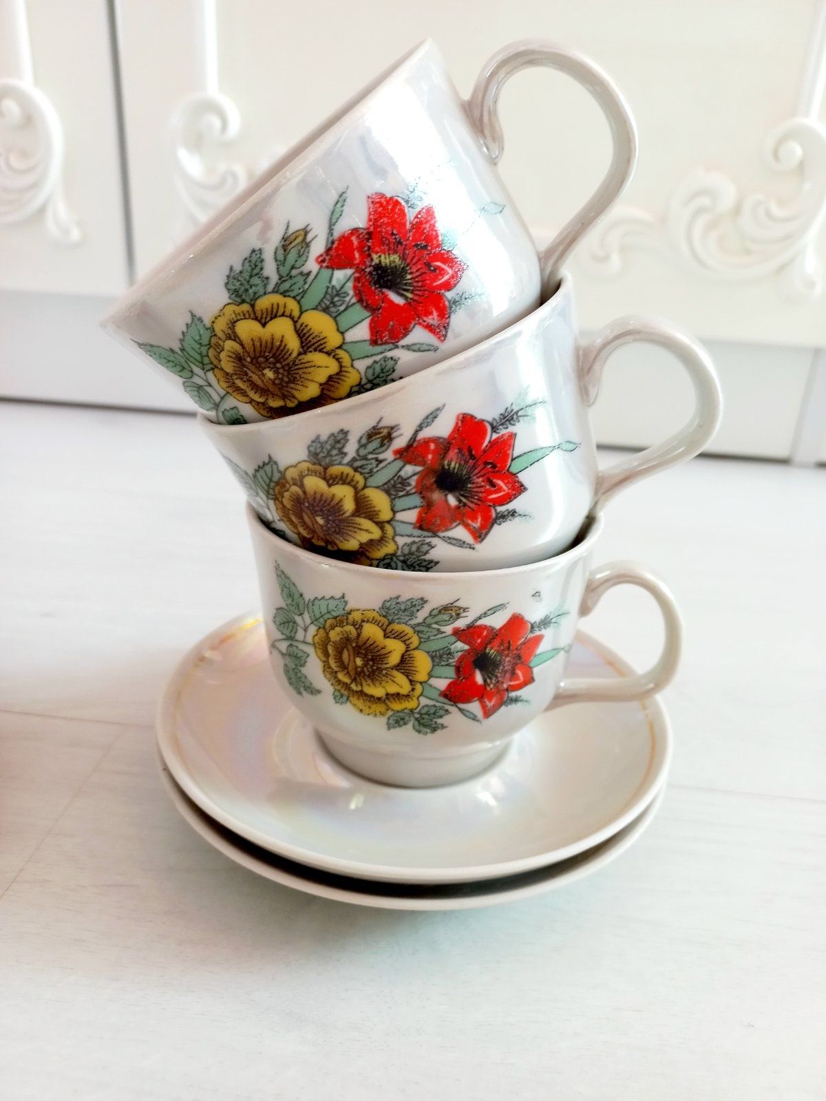 Чайний сервіз СРСР СССР квіти сервиз чайный цветы