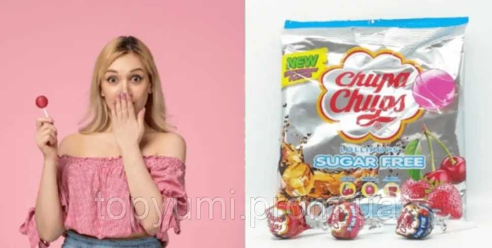 Льодяники Chupa Chups Без цукру, Sugar free 10штук 110g