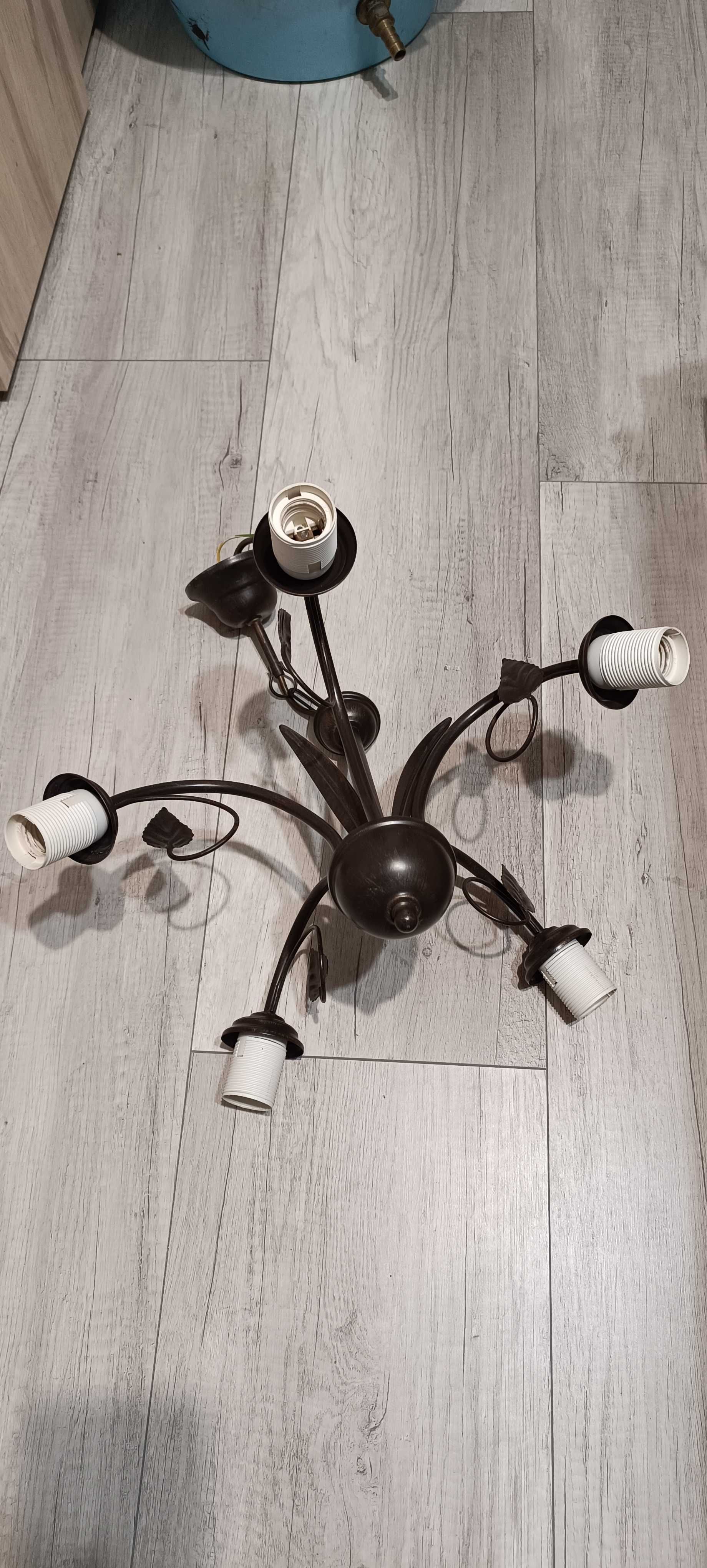 żyrandol pięcioramienny + 2 reflektory sufitowe