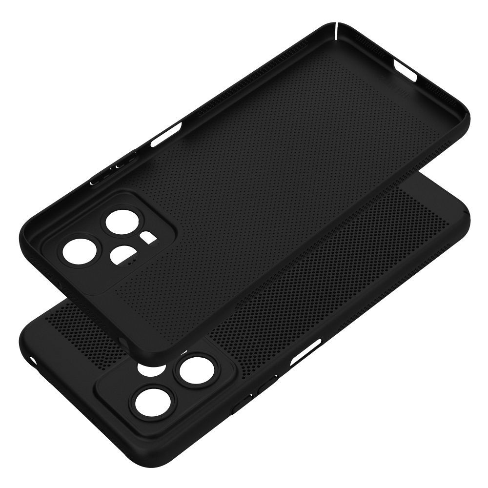 Etui Oddychające  Xiaomi Redmi Note 12 5G Czarny + Szkło 9H