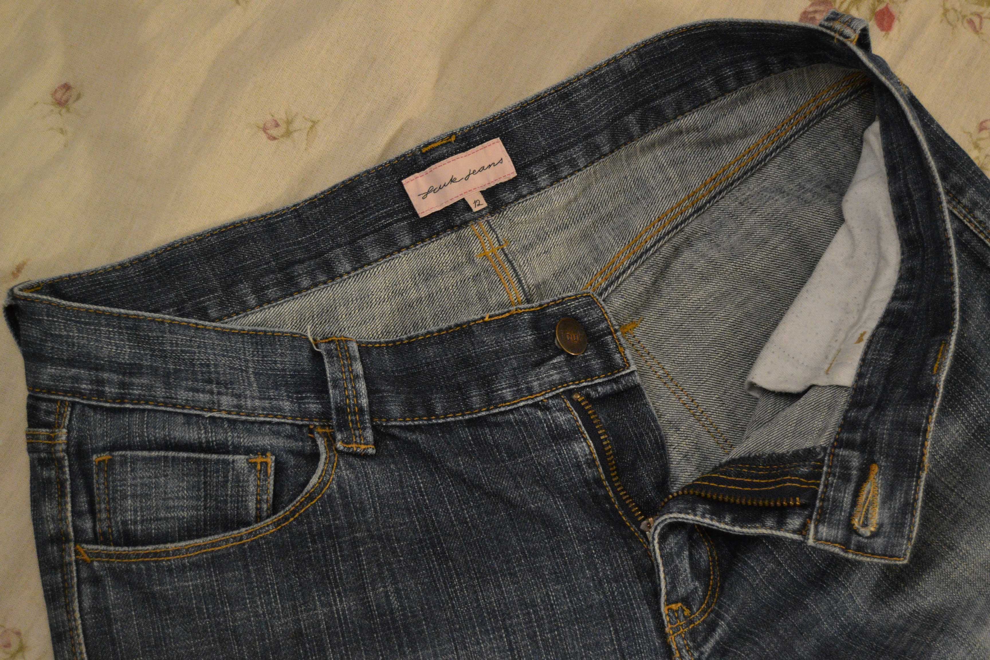 Rozszerzane jeansy Fcuk Jeans 12 40 granatowe dzwony vintage