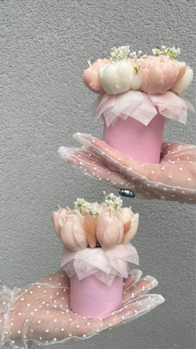 Mini bukieciki flowerbox swiece sojowe