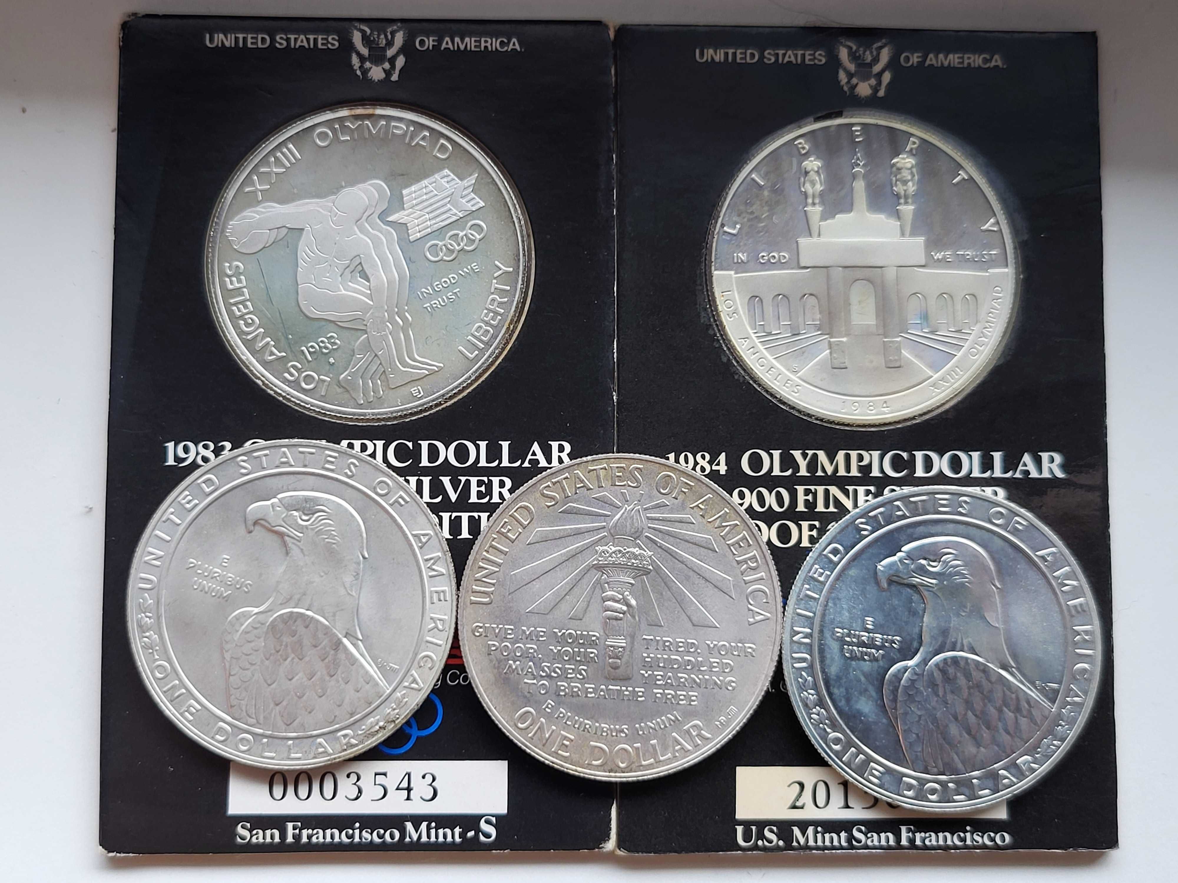 5 x 1 dolar USA srebrna moneta