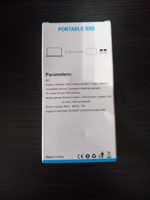 Dysk twardy zewnętrzny SSD 2 TB, USB 3.1 - Niebieski