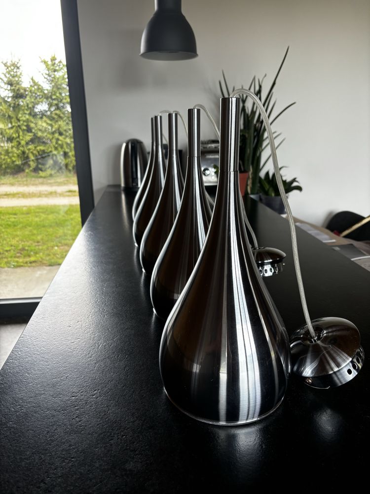 Lampa wisząca nad stół blat stal nierdzewna