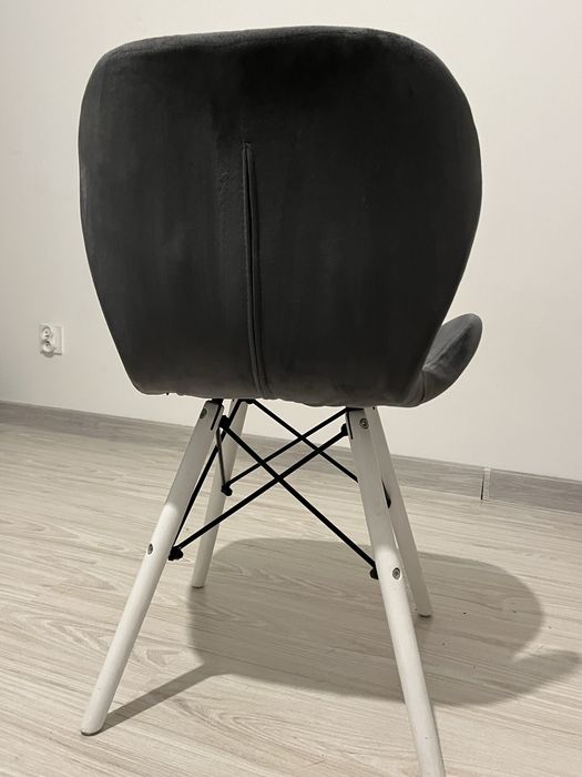 krzesło skandynawskie szary welur