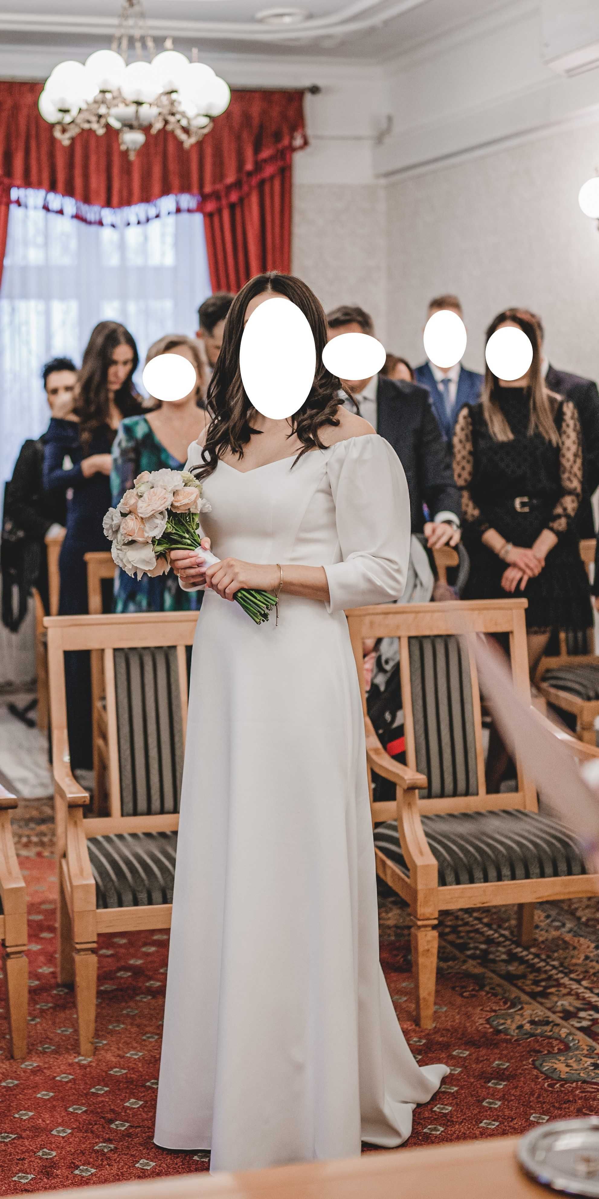 Suknia ślubna elegancka klasyczna - ślub cywilny