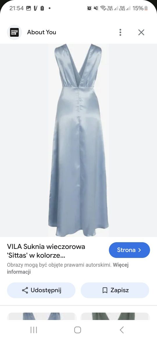 Suknia wieczorowa Vila 42 jasy niebieski