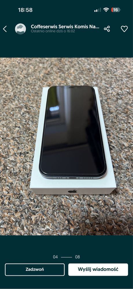 Smartfon Apple iPhone 12 4 GB / 64 GB czarny IDEALNY STAN