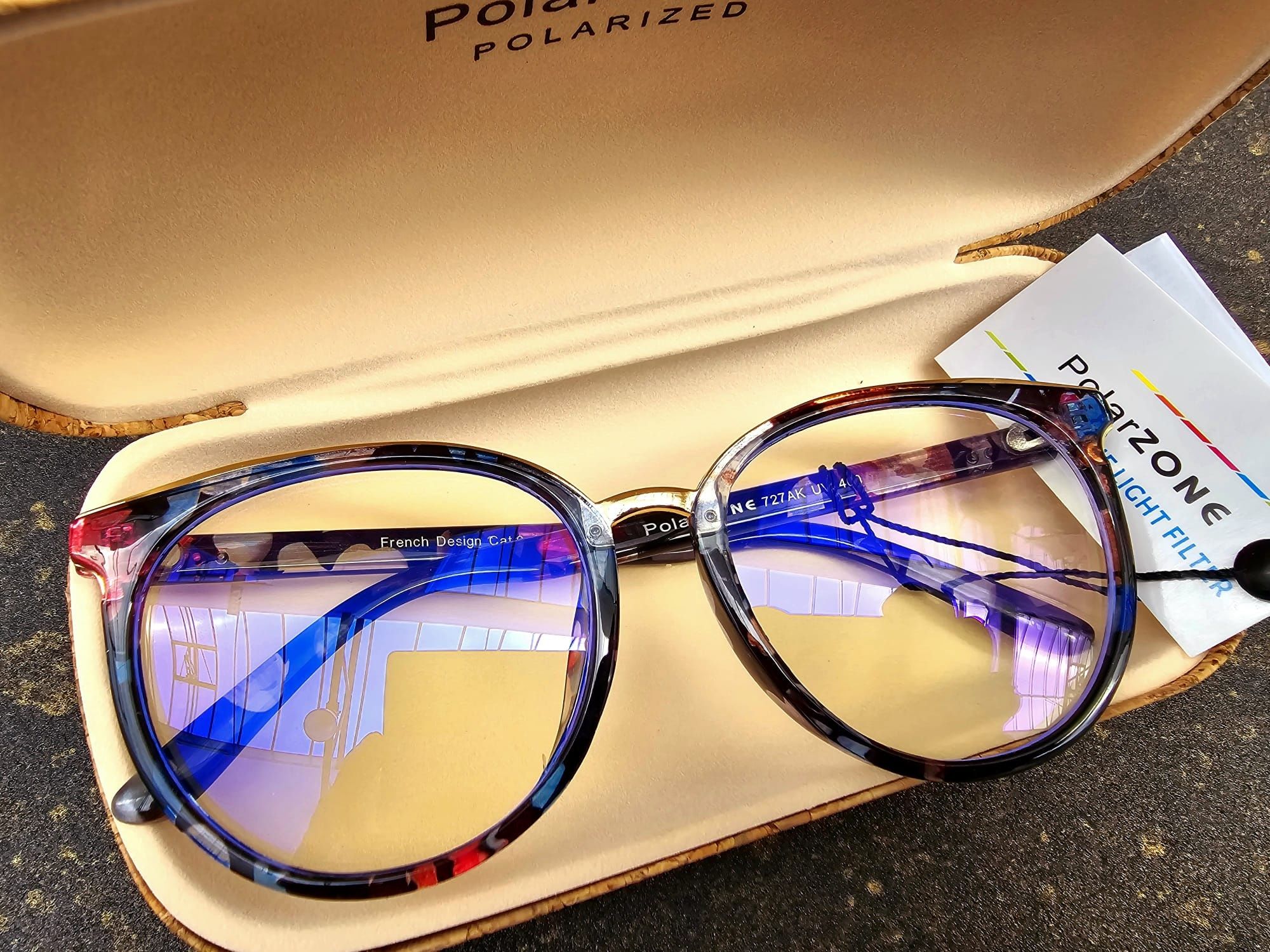 Damskie okulary zerówki nowe marki Polarzone modne
