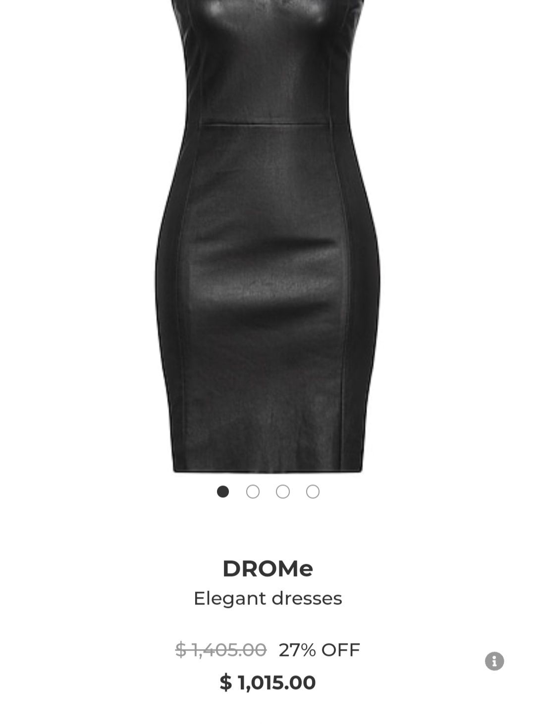 Drome кожаное платье премиум класса. Италия