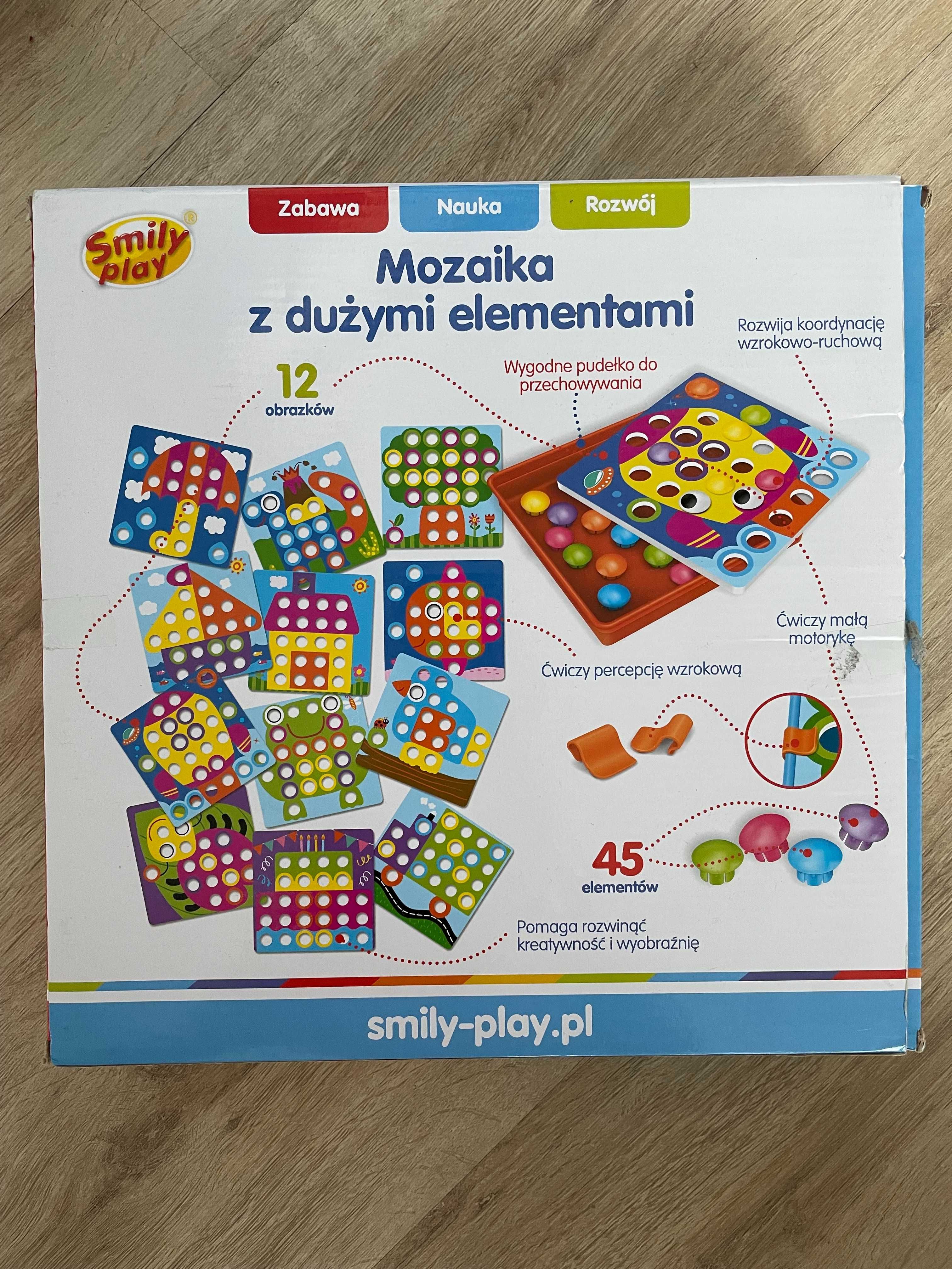 Edukacyjna układanka guziczkowa mozaika z duzymi elementami Smily Play