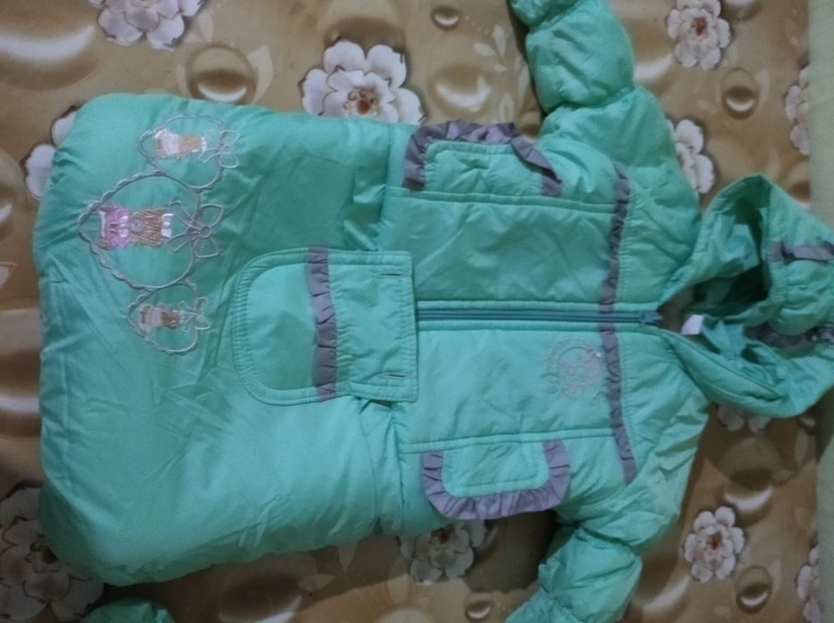 Костюм конверт  трійка тепленький для дівчинки