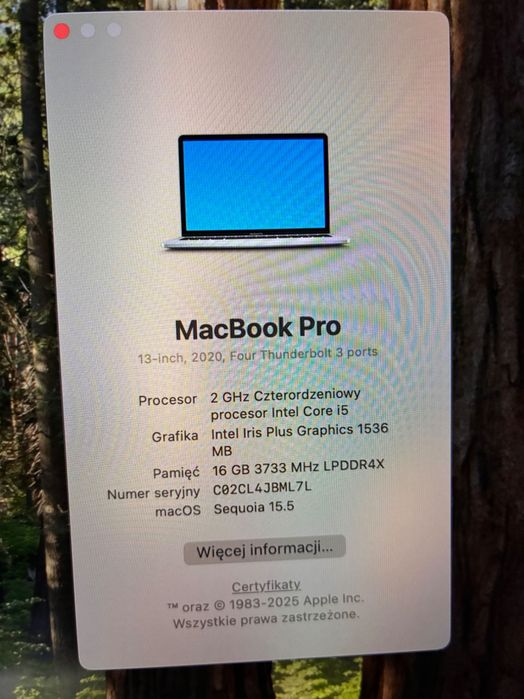 MacBook Pro, 2020, 16GB RAM, 512 GB SSD