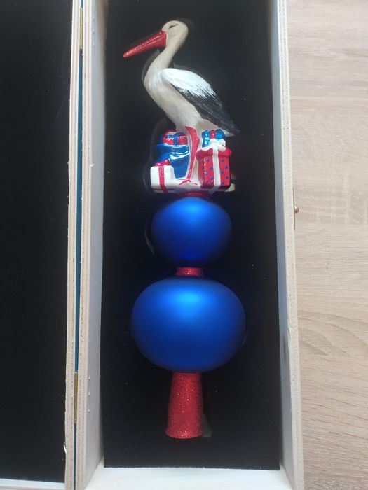 Bocian komozja family bombka czubek na choinke  mostowski