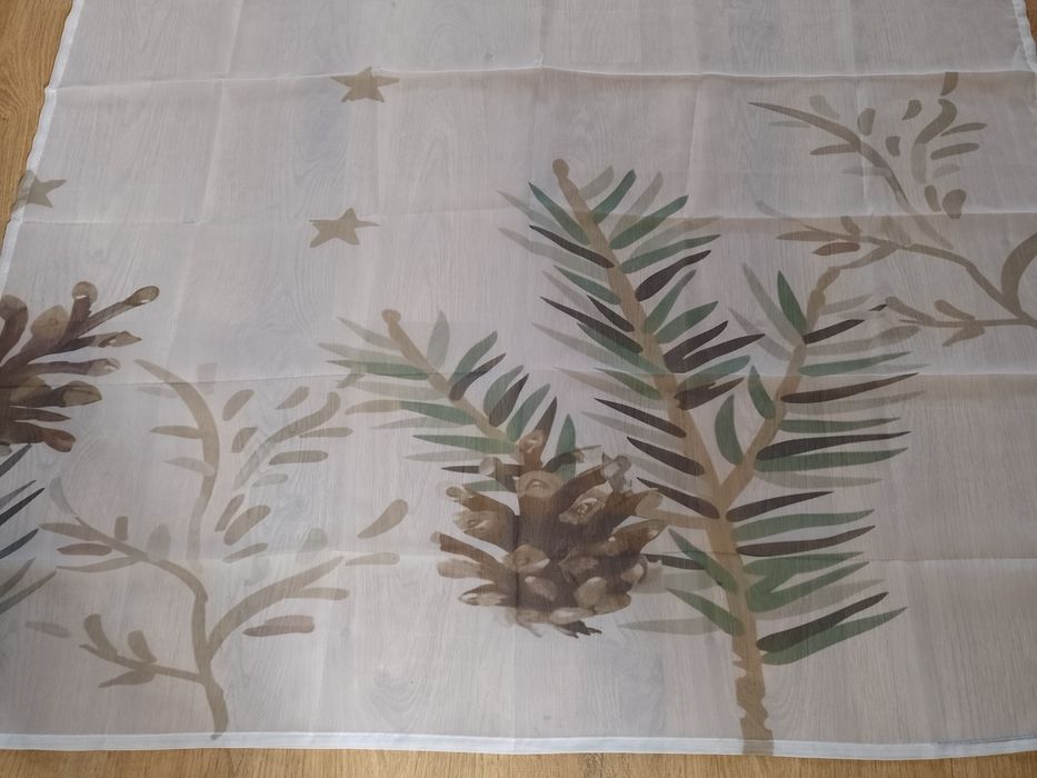 2 firany zimowe gałązki gwiazdki 133x164 cm