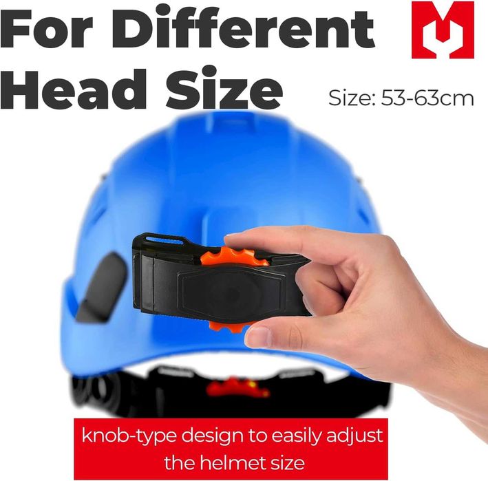 Kask ochronny, hełm ochronny EN397 z okularami przeciwmgłowymi 53–63cm