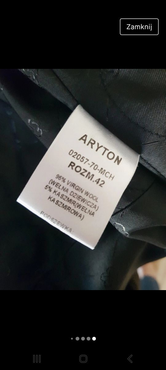 Aryton, wełniany płaszcz z kaszmirem