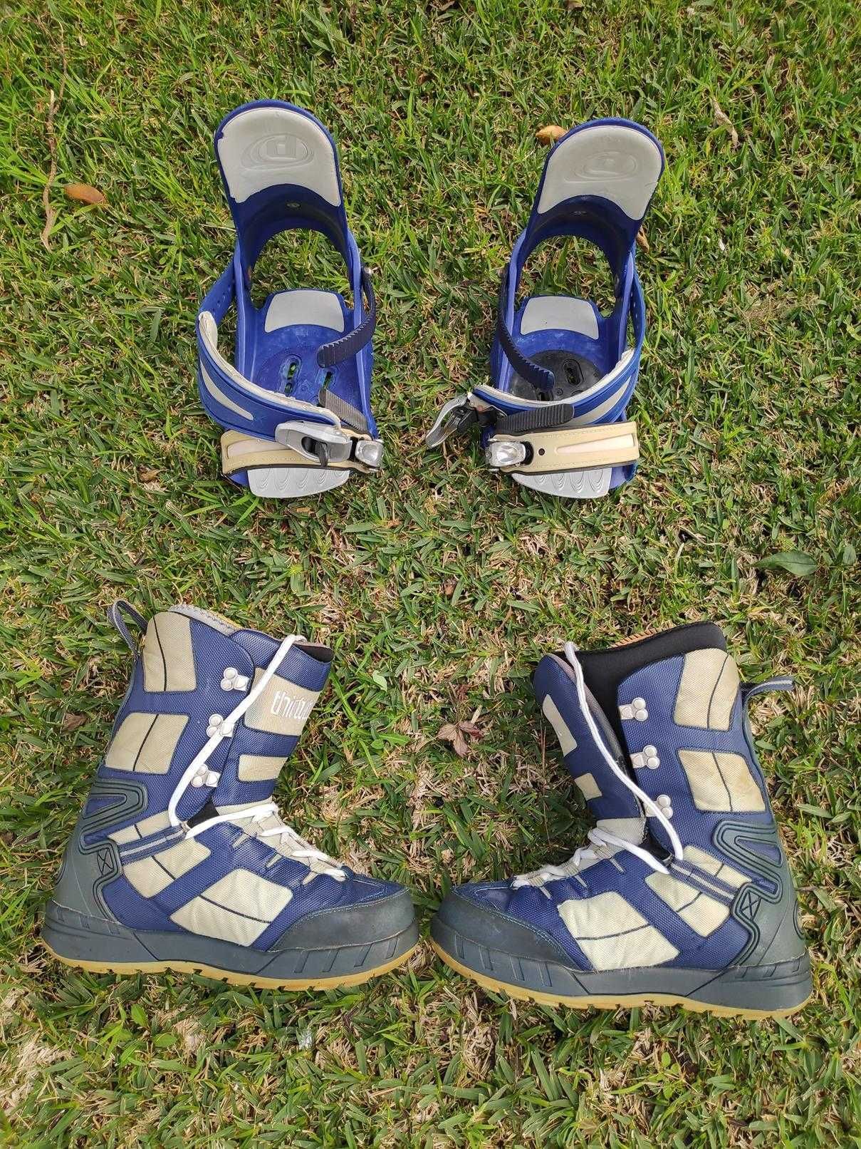 Prancha Snowboard NITRO, Fixações e botas