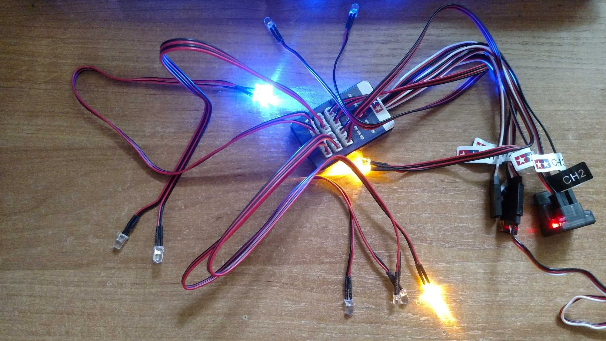 Moduł Oświetlenie do modeli RC Tamiya 12 LED dodatkowy 3CH Zestaw Nowy