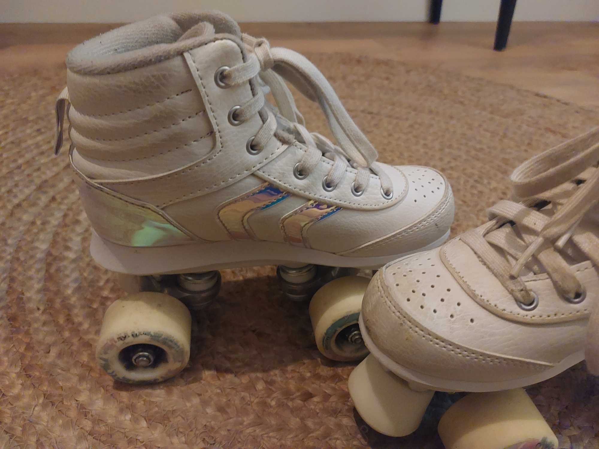 Patins branco/rosa