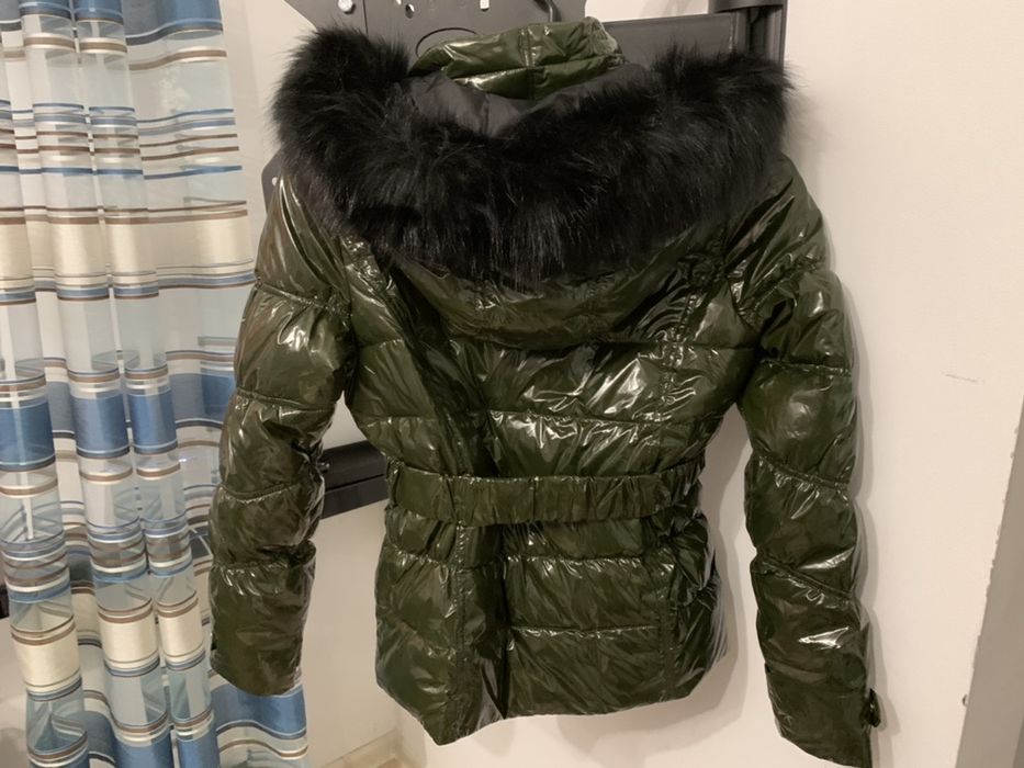 River Island nowa kurtka lakierowana kaptur 36 khaki