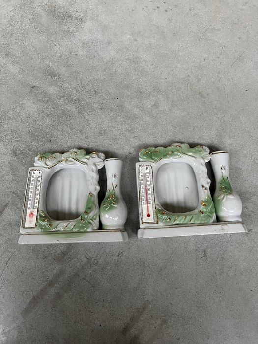 Ramka na zdjęcie + wazonik / wazon + termometr ceramika (2 sztuki)