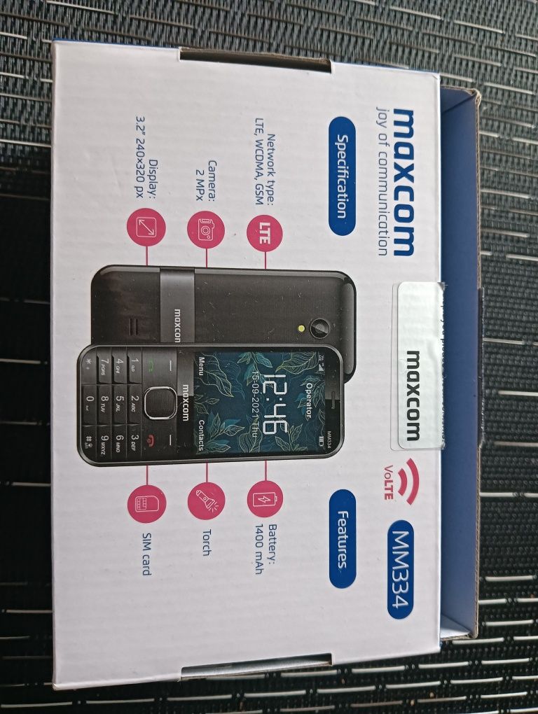 Telefon komórkowy senior maxcom MM334 dla seniorów, nowy