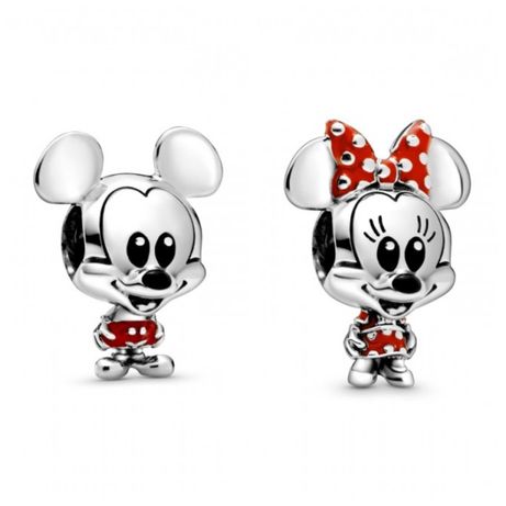 Conta Disney Mickey ou Minnie Mouse Pandora em Prata de Lei 925 Nova