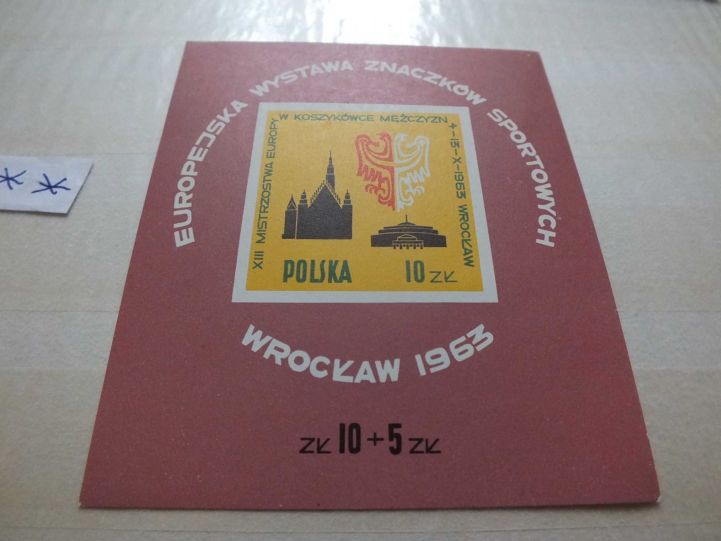 znaczki Bl28/Blok 39 Polska 1963r., stan** czysty SPORT ME