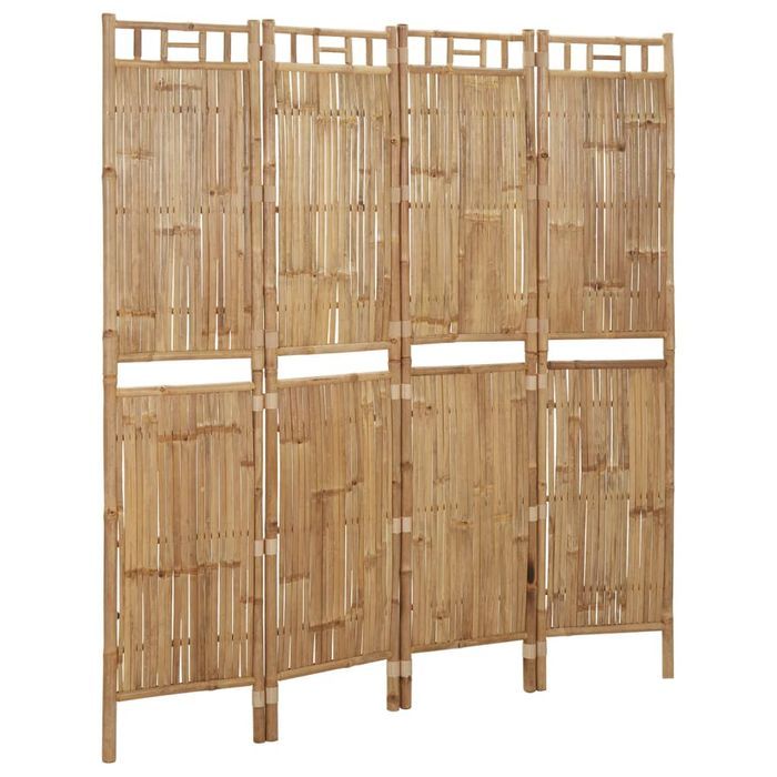 vidaXL Parawan 4-panelowy, bambusowy, 160 x 180 cm