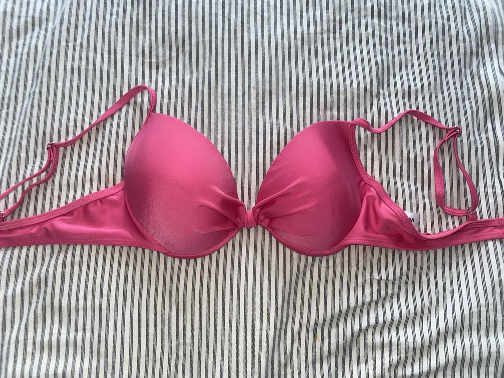 rozowe bikini push up strój kąpielowy kostium kapielowy xs m