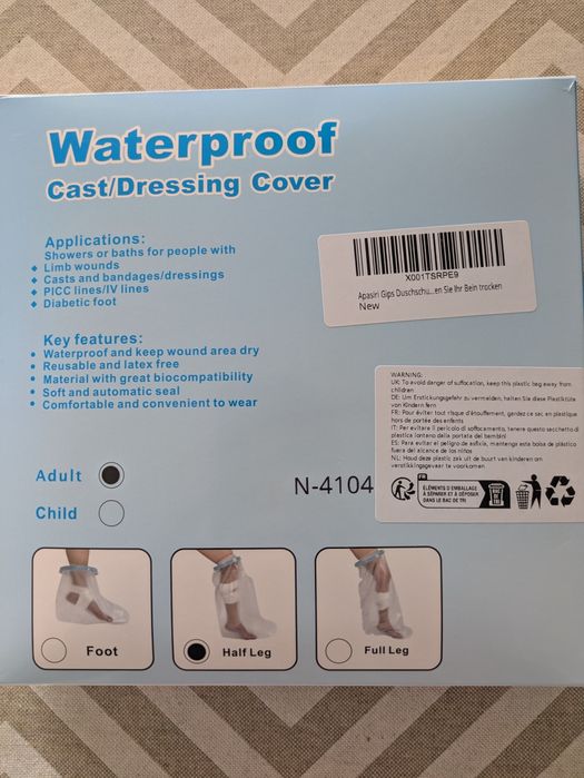 Capa Protetora de Gesso/Ligadura para Perna Adulto