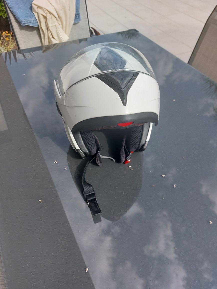 Capacete de mota branco CMS