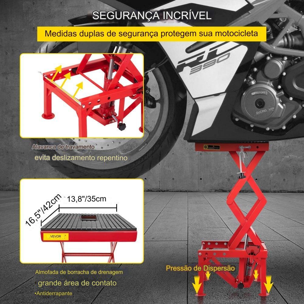 Elevador Hidráulico para Motocicletas de 300lbs