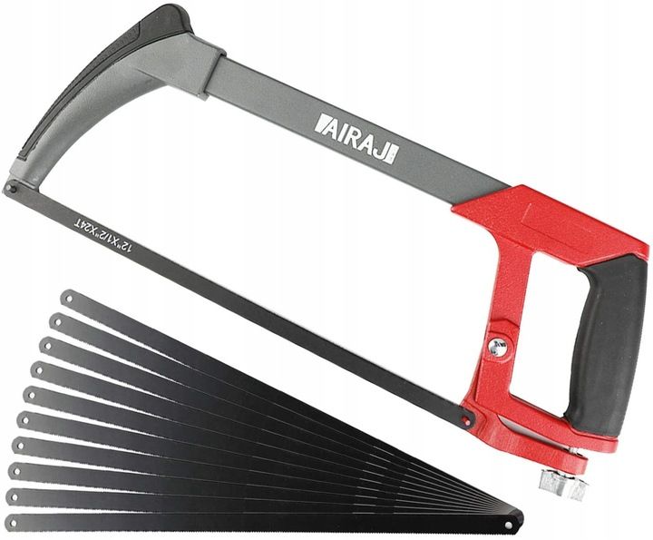 Piła Piłka Brzeszczot Do Metalu 300mm Rączka Z Tworzywa Airaj + 10 Ost
