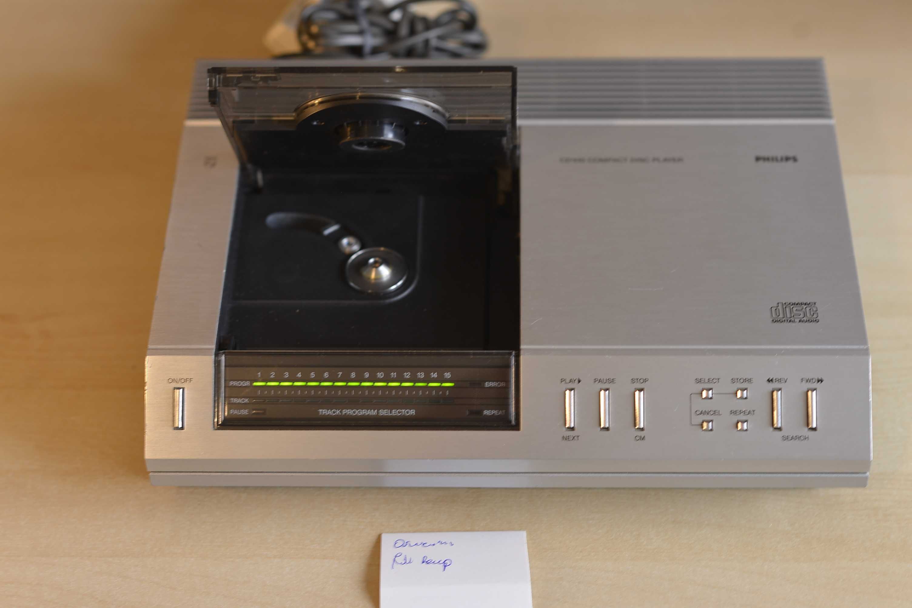 Odtwarzacz CD Philips CD100, 2x TDA1540 z pilotem, full remote control