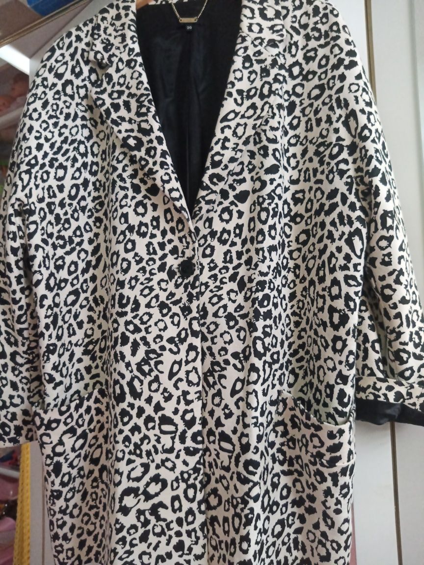 Оверсайз пиджак, леопардовый принт