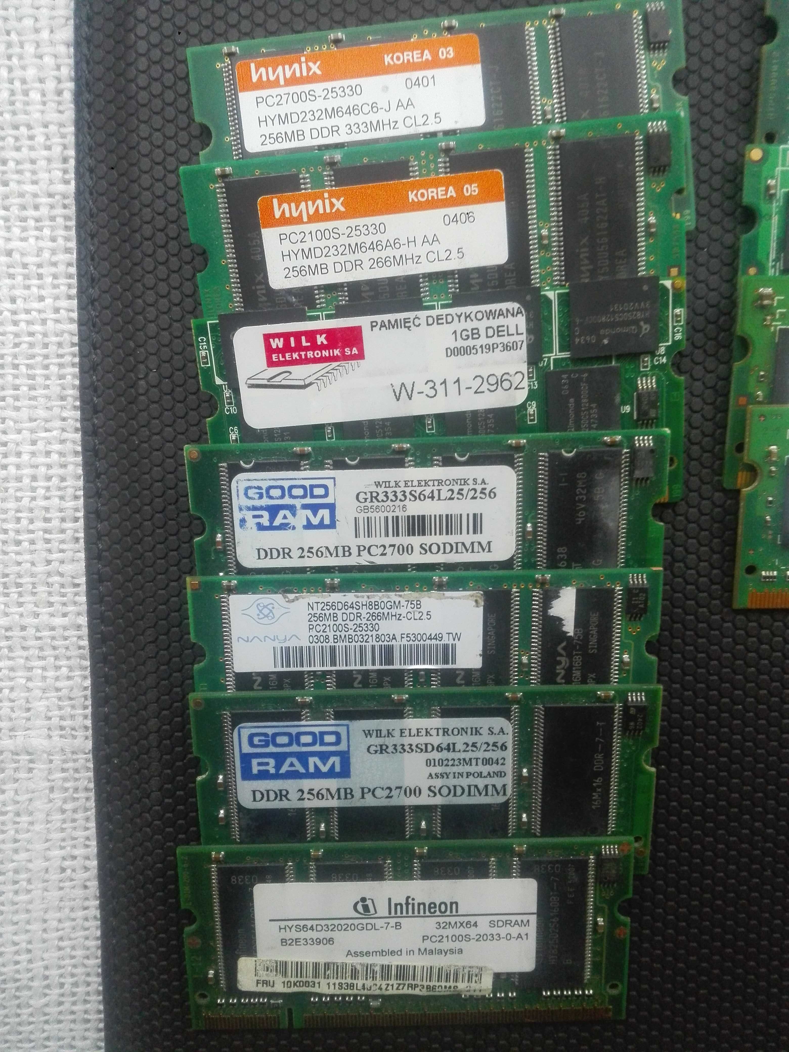21 sztuk RAM DDR2  PC2-5300S HP Samsung Hynix DDR