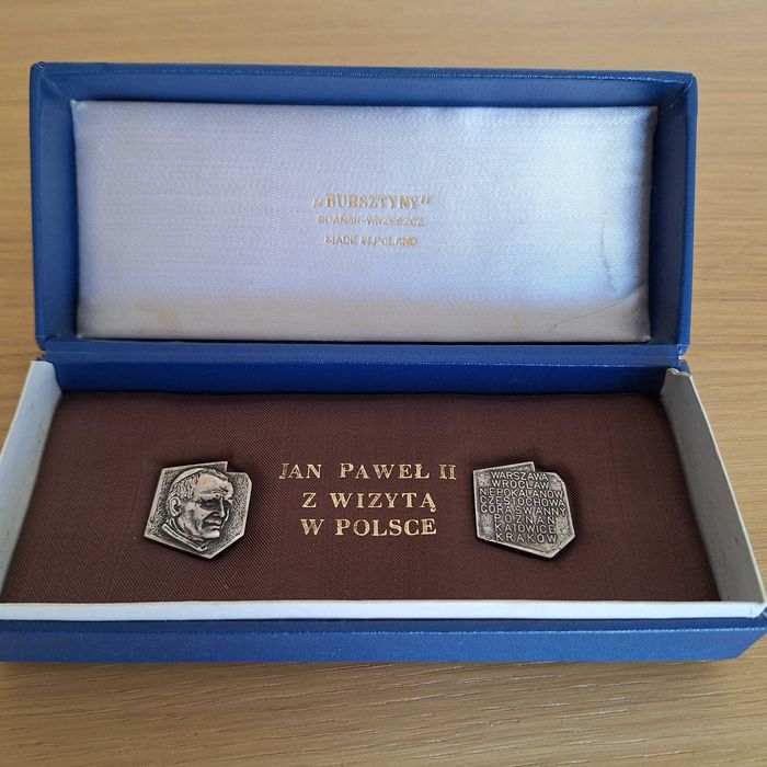 Medalik Jan Paweł II pamiątka 1983 srebro cepelia chrzest komunia