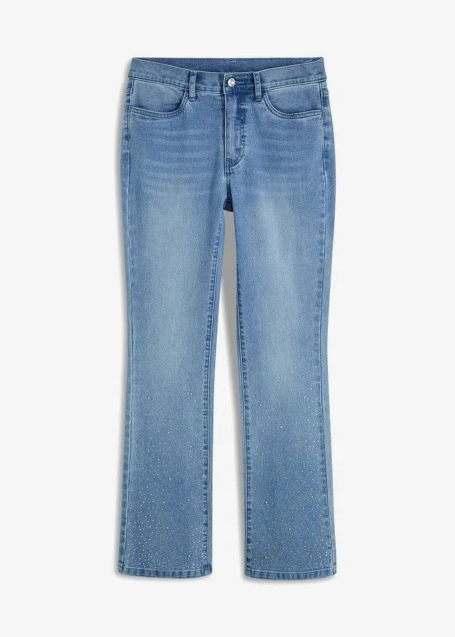 B.P.C jeansy bootcut ze sztrasami ^46