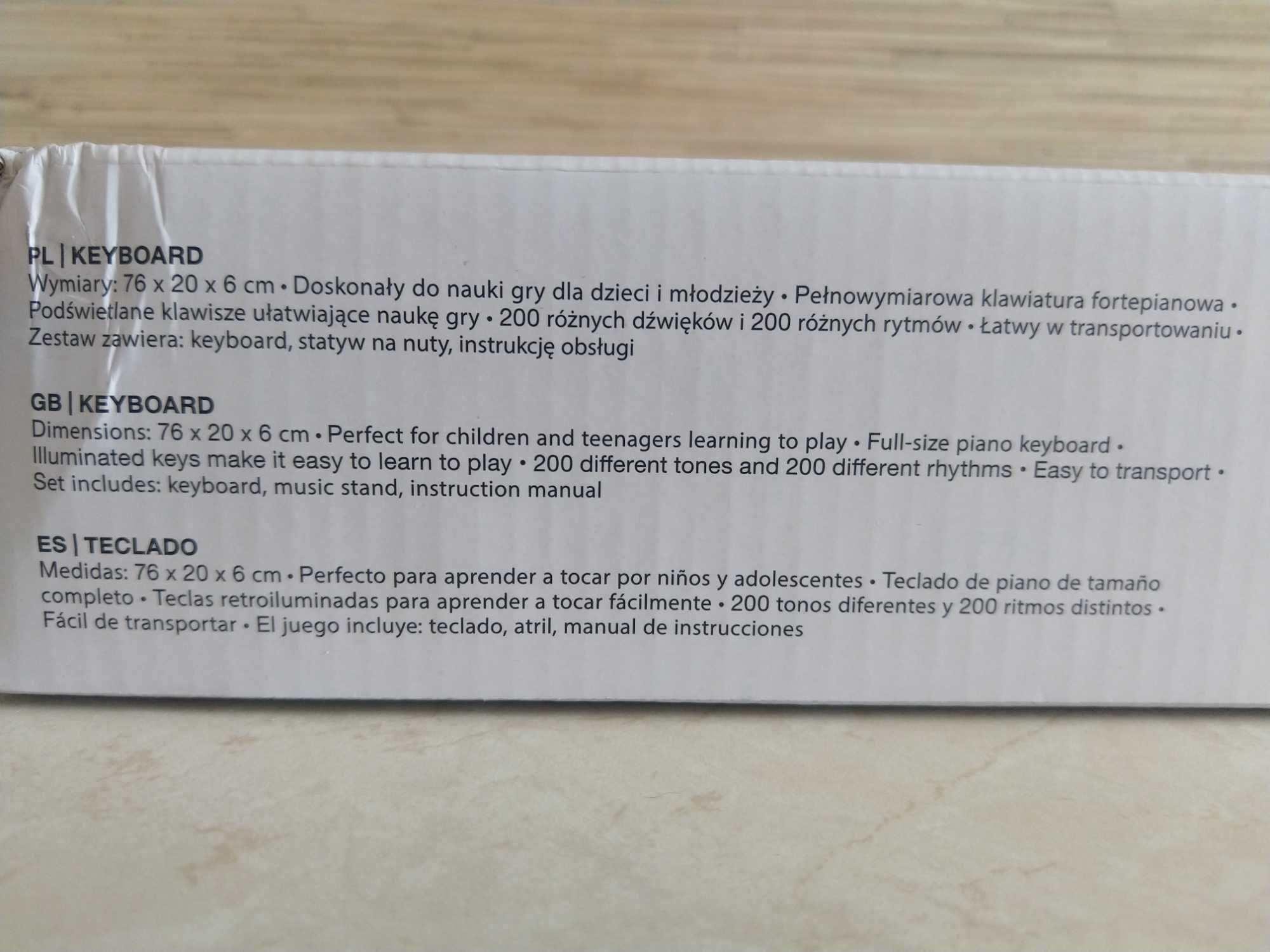 NAJTANIEJ Keyboard Klawiszowy 61el Syntezator Instrument Do Gry Statyw