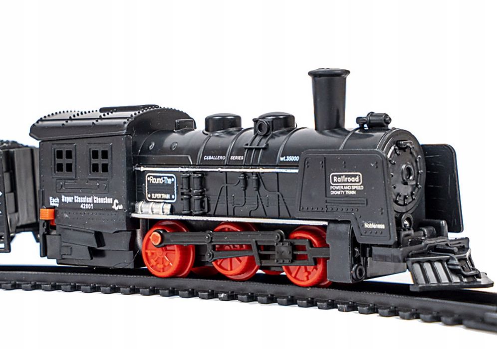 KOLEJKA ELEKTRYCZNA POCIĄG dla dzieci lokomotywa 4 wagony tory