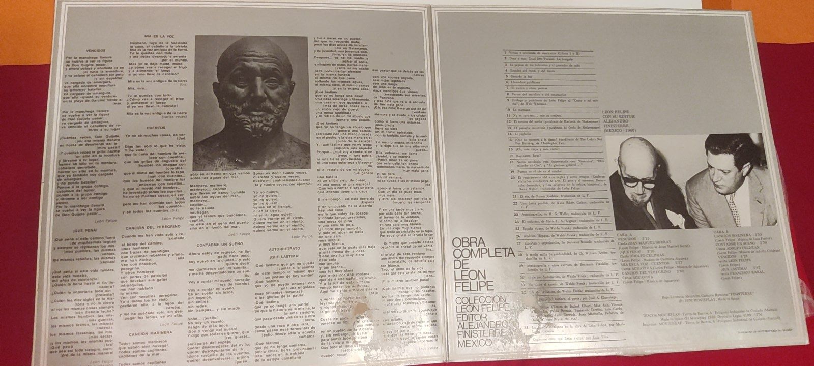 Vinil vinyl disco León Felipe y sus intérpretes 1
