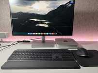 Zestaw komputerowy Mac mini + monitor Dell + klawiatura mysz Logitech