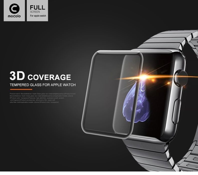 Защитное закаленное 3D стекло Mocolo Apple Watch (38 42 mm)