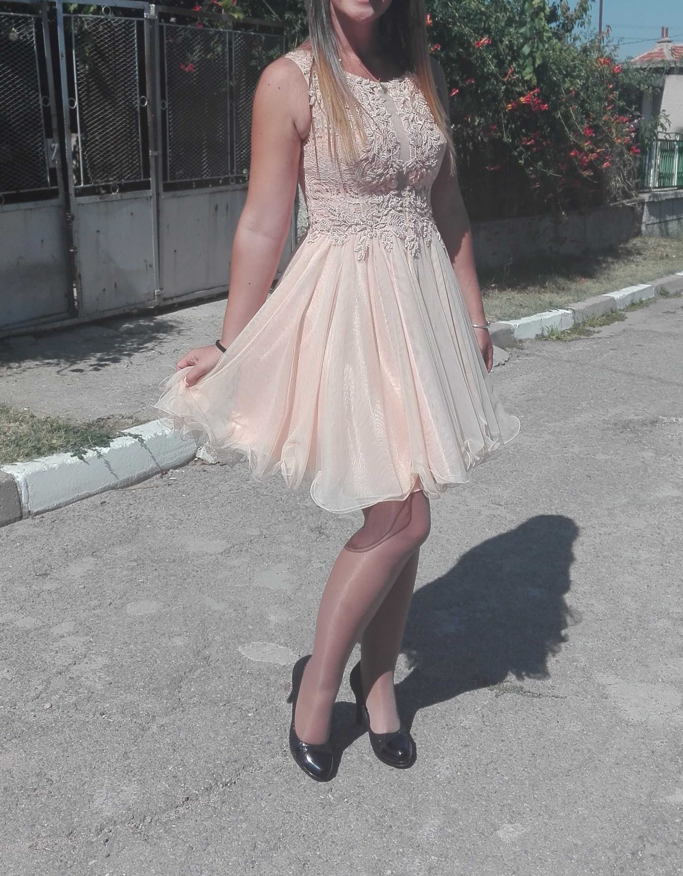 Vestido de gala rosa clarinho