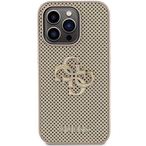 Etui Guess Perforated 4g Glitter na iPhone 15 Pro - złote